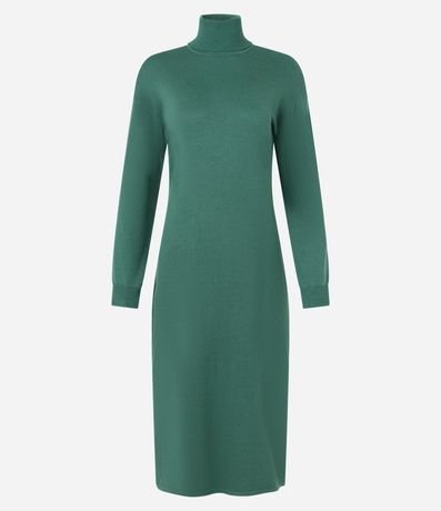 Vestido Midi de Punto con Cuello Alto 6