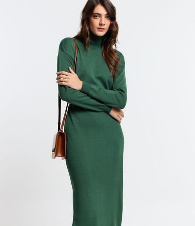 Vestido Midi de Punto con Cuello Alto 4