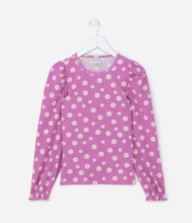 Blusa Infantil con Margaridas Estampadas - Talle 05 al 14 años