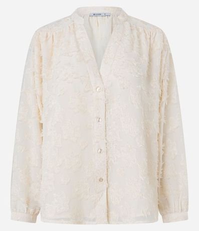 Camisa en Chiffon con Abotonado y Textura con Felpas 10