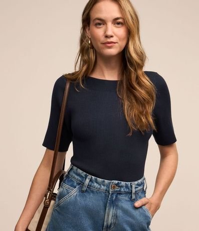 Blusa Básica de Punto con Escote Bote 1