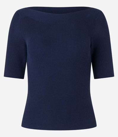 Blusa Básica de Punto con Escote Bote 5