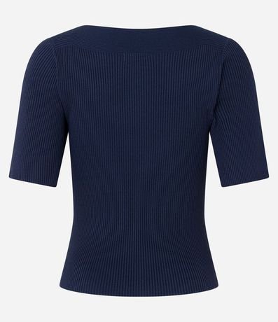 Blusa Básica de Punto con Escote Bote 7