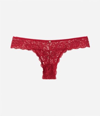 Bombacha Bikini Hilo en Encaje Floral con Moña en la Cintura 7