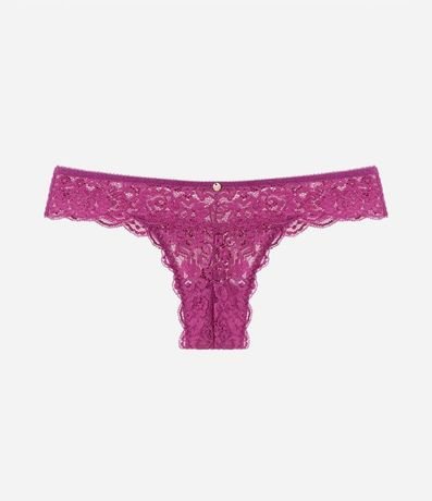 Bombacha Bikini Hilo en Encaje Floral con Moña en la Cintura 5