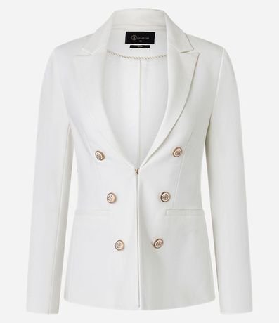 Blazer en Punto Roma Sastrería con Botones Escudo 7