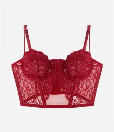 Corset sin Copa en Encaje Floral con Bretel Doble 4