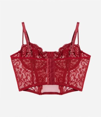 Corset sin Copa en Encaje Floral con Bretel Doble 5