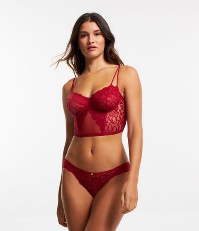 Corset sin Copa en Encaje Floral con Bretel Doble 2