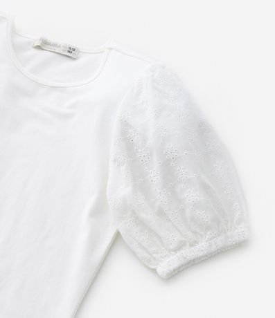 Blusa Infantil con Manga Abullonada en Broderie - Talle 5 a 14 años 3