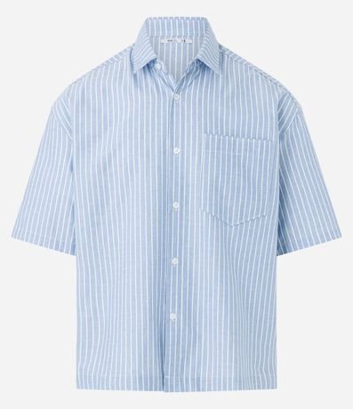 Camisa Oversized Boxy en Oxford con Rayas y Hilo Teñido 7