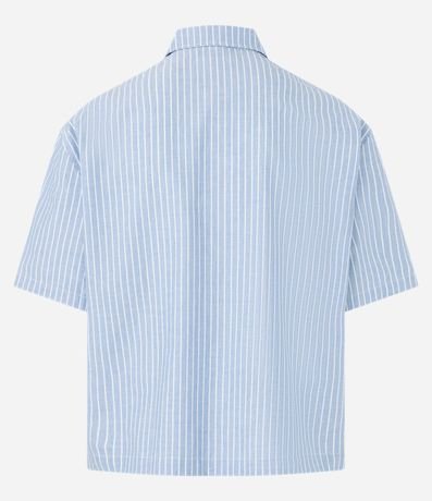 Camisa Oversized Boxy en Oxford con Rayas y Hilo Teñido 8