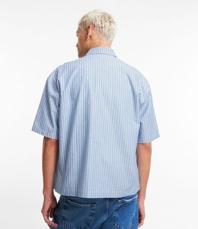 Camisa Oversized Boxy en Oxford con Rayas y Hilo Teñido 4