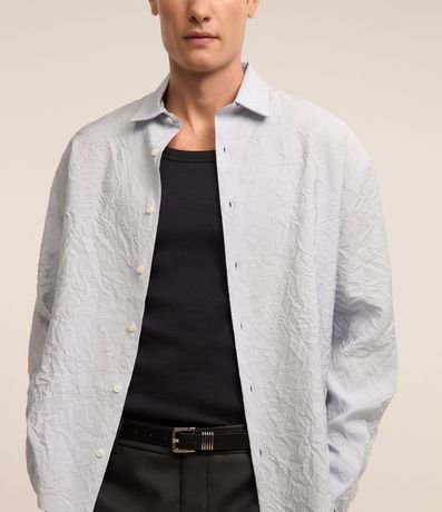 Camisa Manga Larga con Textura Efecto Arrugado