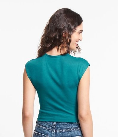 Blusa Sin Manga en Rib con Textura de Rayas 3
