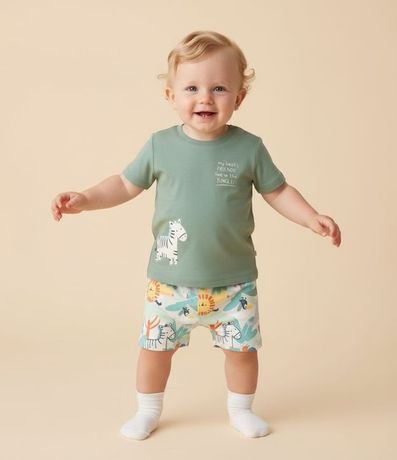 Conjunto Infantil en Algodón con Estampa de Zebra - Talle 0 a 18 meses 1