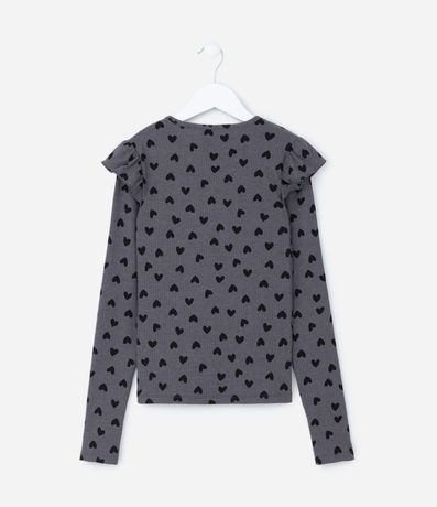 Blusa Infantil con Volados y Corazones Estampados - Talle 5 al 14 años 2
