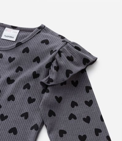 Blusa Infantil con Volados y Corazones Estampados - Talle 5 al 14 años 4