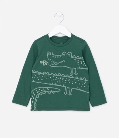 Remera Manga Larga Infantil con Estampa de Caimán - Talle 1 a 5 años