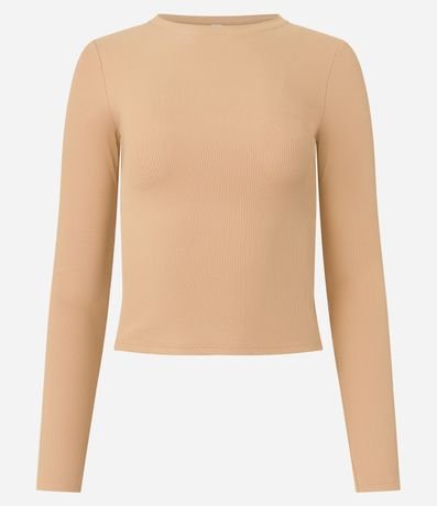 Blusa en Rib Texturizada y Manga Larga 5