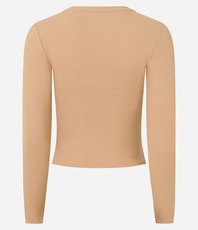 Blusa en Rib Texturizada y Manga Larga 7