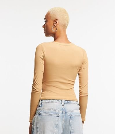 Blusa en Rib Texturizada y Manga Larga 3