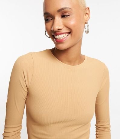 Blusa en Rib Texturizada y Manga Larga 4