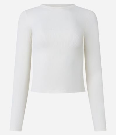 Blusa en Rib Texturizada y Manga Larga 4
