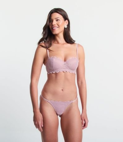 Bombacha Colaless Hilo Doble en Encaje Rústico 2