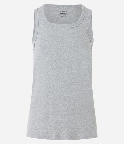Musculosa Regular en Media Malla con Fondo Melange 5