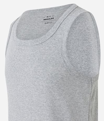 Musculosa Regular en Media Malla con Fondo Melange 6