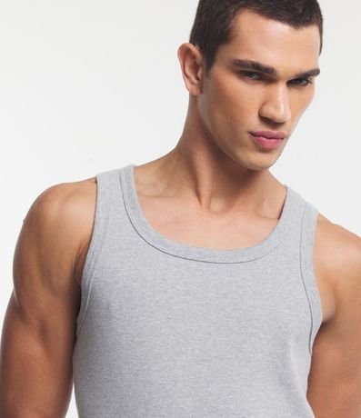 Musculosa Regular en Media Malla con Fondo Melange 4