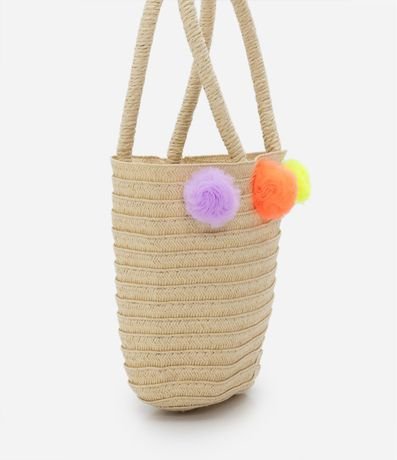 Bolso de Paja Infantil con Pompones - Talle U 2