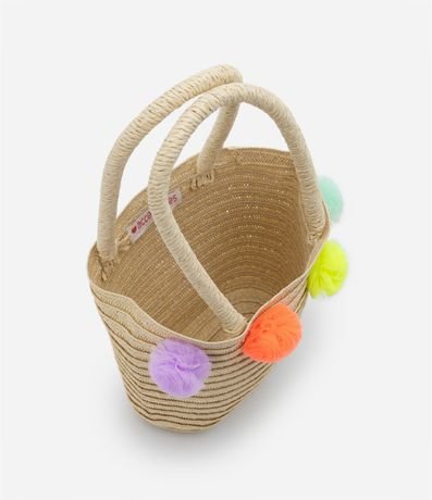 Bolso de Paja Infantil con Pompones - Talle U 4