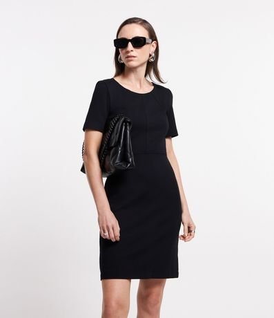 Vestido Corto en Viscosa con Manga Corta