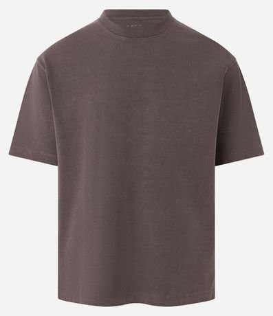 Remera Boxy en Algodón Desteñido con Cuello Alto 5