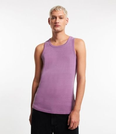 Musculosa Regular en Media Malla Desteñida 1