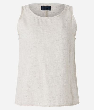 Blusa Musculosa en Sarga con Efecto Lino 5