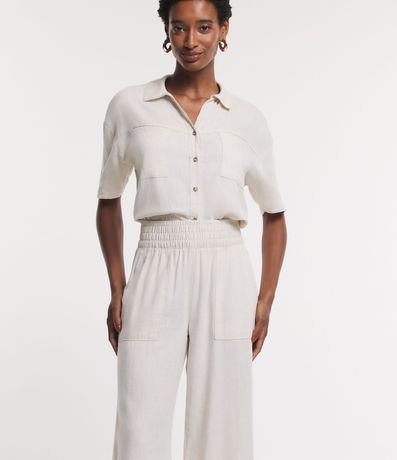 Pantalón Pantacourt en Sarga con Efecto Lino 4