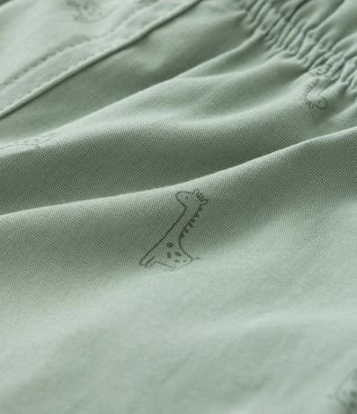 Bermuda Infantil en Sarga con Estampa de Mini Girafas - Talle 0 a 18 meses 3