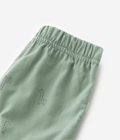 Bermuda Infantil en Sarga con Estampa de Mini Girafas - Talle 0 a 18 meses 4