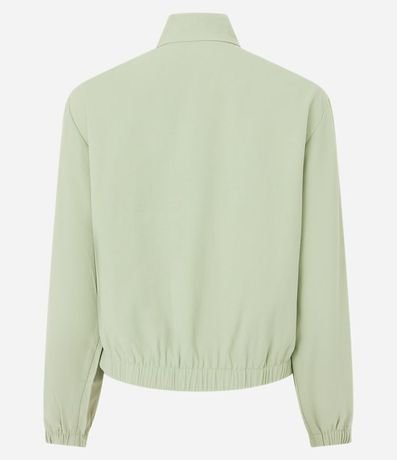 Campera Bomber en Viscosa con Bolsillos Solapa y Pespuntos Contrastantes 9