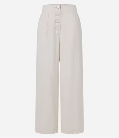 Pantalón Pantacourt en Viscosa con Botones Delanteros 5