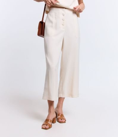 Pantalón Pantacourt en Viscosa con Botones Delanteros 3