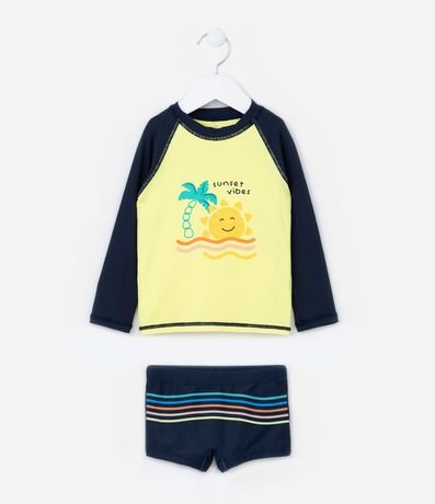 Conjunto Infantil con Protección UV y Estampa de Sol - Talle 1 a 4 años