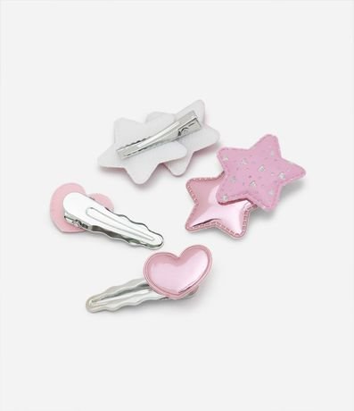 Kit 04 Pinzas para el Pelo con Estrellas y Corazones 2