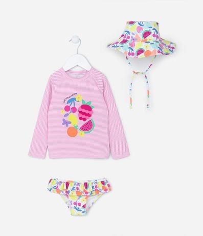 Conjunto de Playa Infantil con Estampa de Frutas - Talle 1 al 4 años