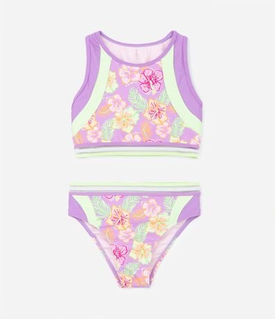 Bikini Infantil con Estampa Floral - Talle 5 a 14 años