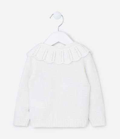 Cardigan Infantil de Punto con Volado de Flores y Mariquita - Talle 3 a 18 meses 3