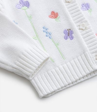 Cardigan Infantil de Punto con Volado de Flores y Mariquita - Talle 3 a 18 meses 4